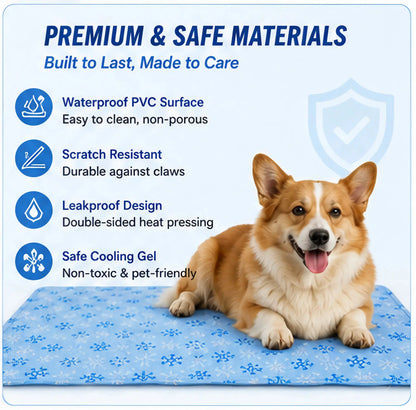 Pet Cool Pad - Washable Gel, Waterproof Ice Silk Pad for Dogs & Cats, Suitable for Couch, Crate (Sizes S-L)