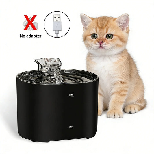 Automatic Cat Water Fountain with Filter, Silent Pet Drinking Dispenser, Indoor Pet Water Fountain, Auto Circulating Filtration 2.2L USB Powered