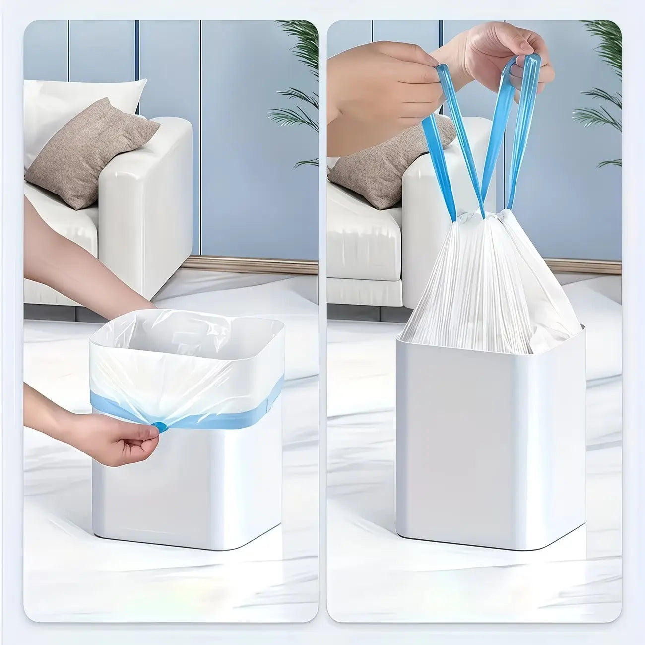 5 Rolls/10 Rolls 4 Gallon Thick Pet Poop Bags, Leak-Proof Drawstring Cat Litter Bags, Litter Box Tray, Large Capacity Dog Waste Bags, Durable Home Cleaning Trash Bags